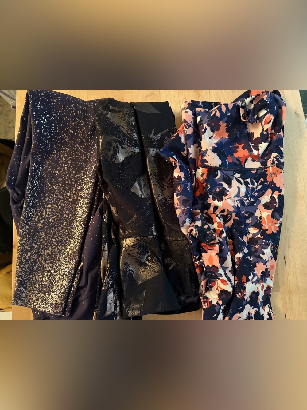 Bundle of 3 pairs High Waisted Printed leggings size L